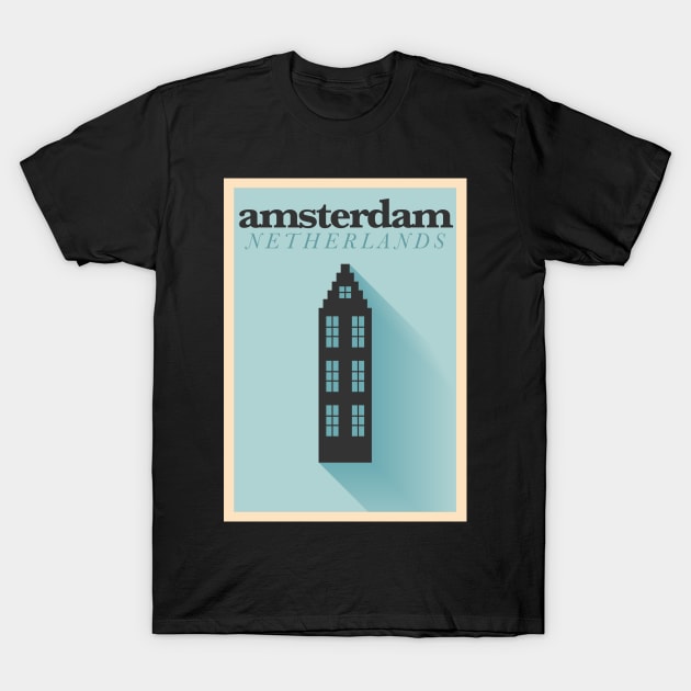 Amsterdam Poster Design T-Shirt by kursatunsal